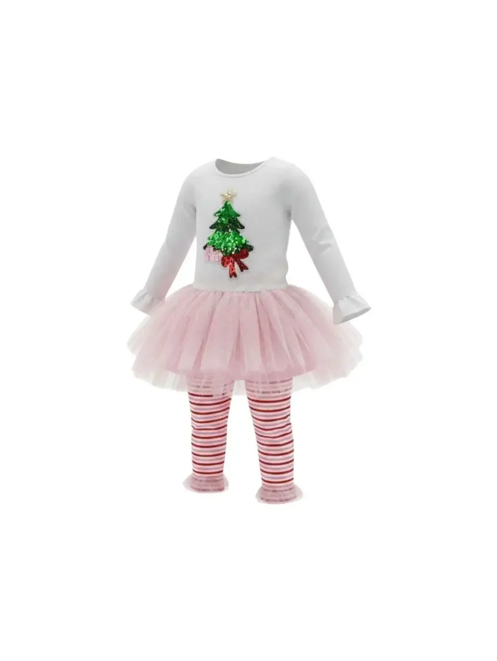 Blueberi Boulevard Sequin Christmas Tree Tutu Set Girls NWT Holiday